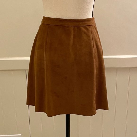 1. State Suede High Waisted Skirt in Chestnut - Picture 3 of 7